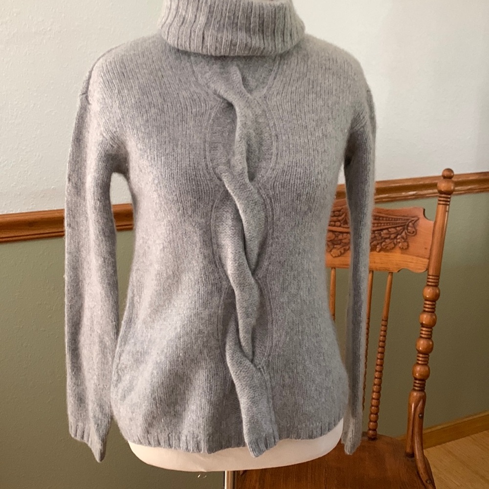 Garnet Hill Gray Cashmere Sweater Small